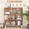 Costway 1 PCS 9-Cube Bookcase with 6 Removable Shelves Raised Support Feet for Living Room Brown/White